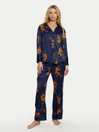 Piżamy damskie - Hunkemöller Piżama Maritime Blue 300784 Granatowy Regular Fit - miniaturka - grafika 1
