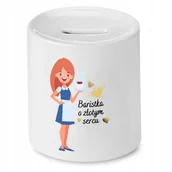 Skarbonki - DLA BARISTY PREZENT SKARBONKA O ZŁOTYM SERCU z Nadrukiem ze Zdjęciem z Nadr + Opakowanie na prezent (wzór 01) - miniaturka - grafika 1