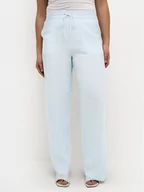 Spodnie damskie - Kaffe Spodnie materiałowe Milia 10508314 Niebieski Loose Fit - miniaturka - grafika 1