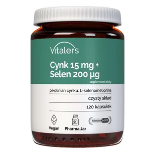Vitaler's Cynk 15 mg + Selen 200 μg - 120 kapsułek - Suplementy naturalne - miniaturka - grafika 1
