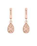 Kolczyki - Kolczyki z różowego złota z ażurowymi łezkami - miniaturka - grafika 1