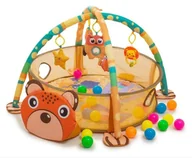 Maty edukacyjne - DUŻA MATA EDUKACYJNA MIĘKKA INTERAKTYWNA DLA NIEMOWLAKA NIEDŹWIADEK + PIŁKI - miniaturka - grafika 1