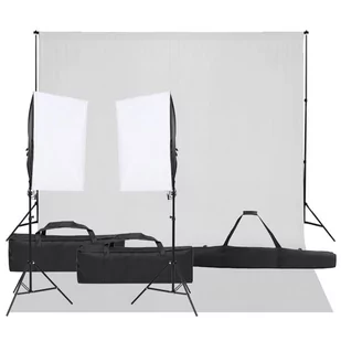 vidaXL Fotograficzny zestaw studyjny z lampami i tłem - Lampy studyjne - miniaturka - grafika 1