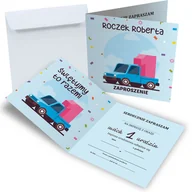 Kartki okolicznościowe i zaproszenia - ZAPROSZENIE NA URODZINY ROCZEK AUTO KOPERTA Z2 - miniaturka - grafika 1