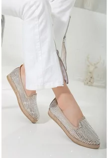 Slip on damskie - Fnuun Shoes Slippersy w kolorze srebrnym - grafika 1