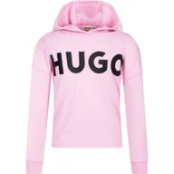 Bluzy dla dziewczynek - HUGO KIDS Bluza | Regular Fit - miniaturka - grafika 1