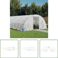 Szklarnie ogrodowe - The Living Store Szklarnia z ramą stalową Biała 96 m² 24x4x2 m - miniaturka - grafika 1