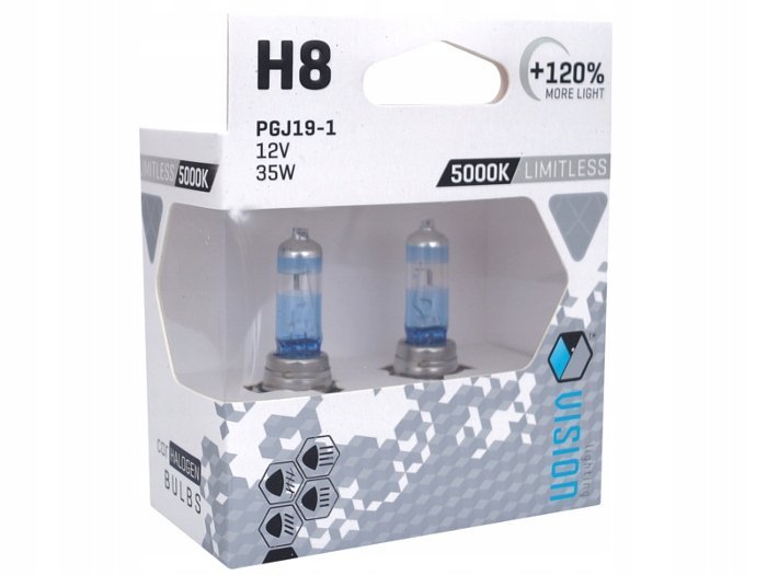 ŻARÓWKI VISION ARCTIC WHITE H8 12V 35W +120% ZESTAW ŻARÓWEK