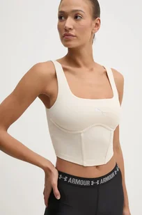 Puma top Dare To damski kolor beżowy 626804 - Koszulki sportowe damskie - miniaturka - grafika 1