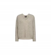 Swetry damskie - SWETER DAMSKI LUŹNY Z ALPAKI WEŁNY r.XL MOS MOSH 153900 MMTHORA JASNY SZARY - miniaturka - grafika 1