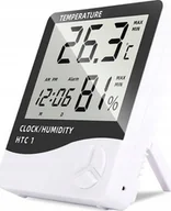 Stacje pogodowe - HIGROMETR TERMOMETR POKOJOWY ZEGAR - STACJA POGODY - miniaturka - grafika 1