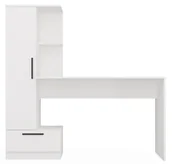 Biurka - EDINOS Białe biurko z regałem L9-B31 - miniaturka - grafika 1