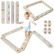 Zabawki sensoryczne - Duża drewniana ścieżka sensoryczna - tor balansowy - 9 elementów - miniaturka - grafika 1