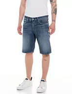 Spodenki damskie - Replay Męskie szorty jeansowe Straight-Fit Grover Straight-Fit ze 100% bawełny, 007 Dark Blue, 36W - miniaturka - grafika 1