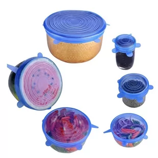 Gadget Master Silikonowe pokrywki do żywności 6 szt. - Gadżety do domu - miniaturka - grafika 1