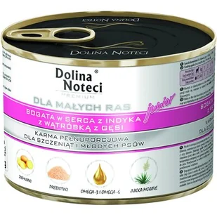 Dolina Noteci Premium Junior Małe Rasy Serca Indyka I Wątróbka Gęsi 185g - Mokra karma dla psów - miniaturka - grafika 1