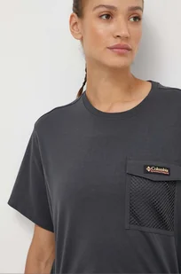 Columbia t-shirt bawełniany Painted Peak damski kolor szary 2074491 - Koszulki sportowe damskie - miniaturka - grafika 1