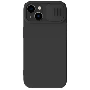 Nillkin CamShield Magnetic Silicone Case etui iPhone 14 Plus magnetyczny MagSafe pokrowiec z osłoną na aparat czarny - Etui i futerały do telefonów - miniaturka - grafika 1