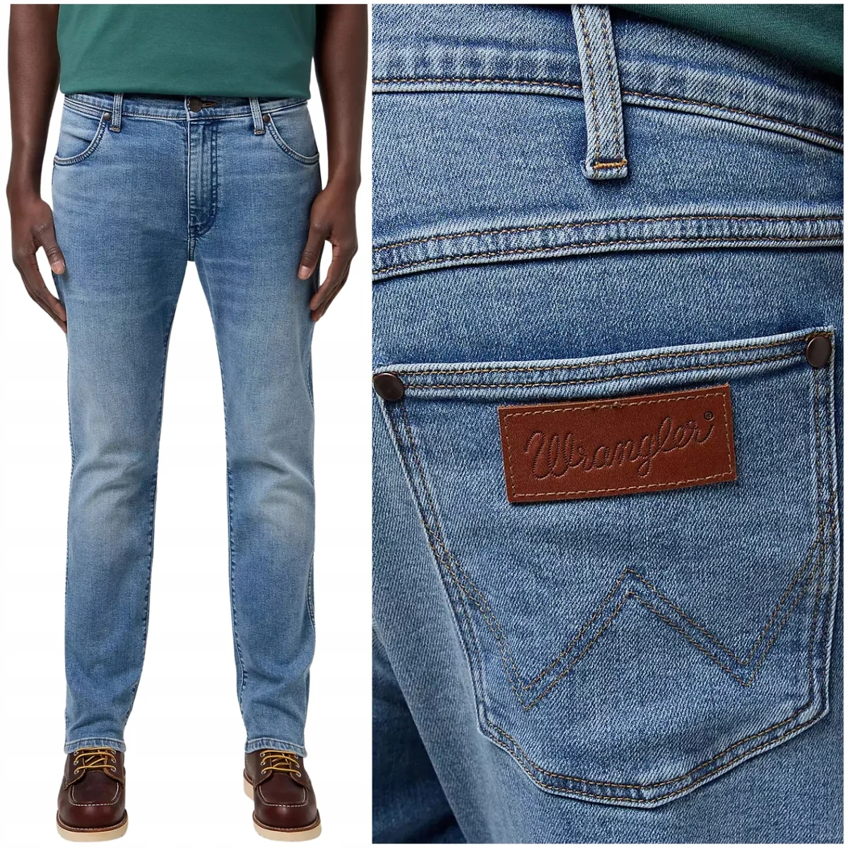 Wrangler Larston slim Indigo Valley dopasowane spodnie jeansowe W31 L32