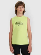 Koszulki dla chłopców - 4F Tank top regular z nadrukiem chłopięcy - zielony 122 (6-7 lat) - miniaturka - grafika 1
