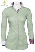 Koszulki jeździeckie - FIOR DA LISO Koszula ELEONORA II damska - pistachio check - miniaturka - grafika 1