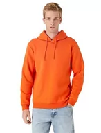 Bluzy męskie - Koton Męska bluza z kapturem Basic, Pomarańczowy (200), XXL - miniaturka - grafika 1