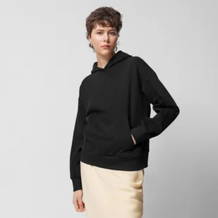 Damska bluza dresowa nierozpinana z kapturem Outhorn OTHWSS24TSWSF1154 - czarna - Bluzy damskie - miniaturka - grafika 1