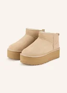 Botki damskie - Ugg Botki Na Platformie Classic Ultra Mini Platform beige - UGG - miniaturka - grafika 1
