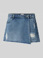 Spodenki damskie - Szorty jeansowe o kroju regular fit w kopertowym stylu model ‘TEXAS’ - miniaturka - grafika 1