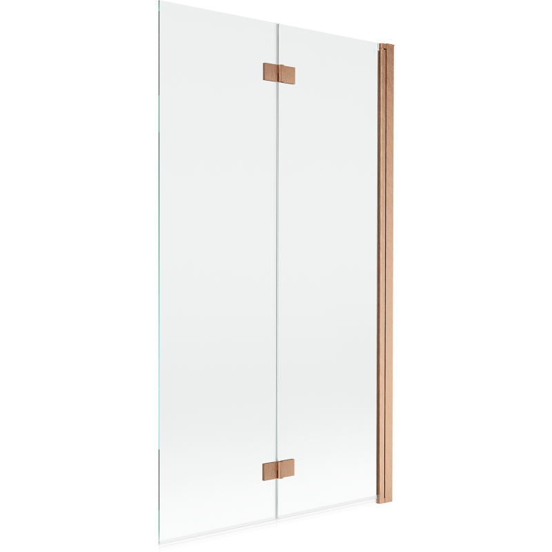 Mexen Mist parawan nawannowy 2-skrzydłowy prawy 100 x 150 cm, transparent, miedź szczotkowana - 8A9-100-002-65-00-P