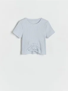 Reserved - T-shirt ze ściągaczem - jasnoniebieski - Koszulki dla dziewczynek - miniaturka - grafika 1