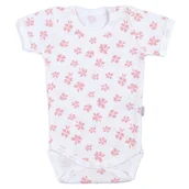 Body dla niemowląt - Body z krótkim rękawem kwiaty ecru - miniaturka - grafika 1