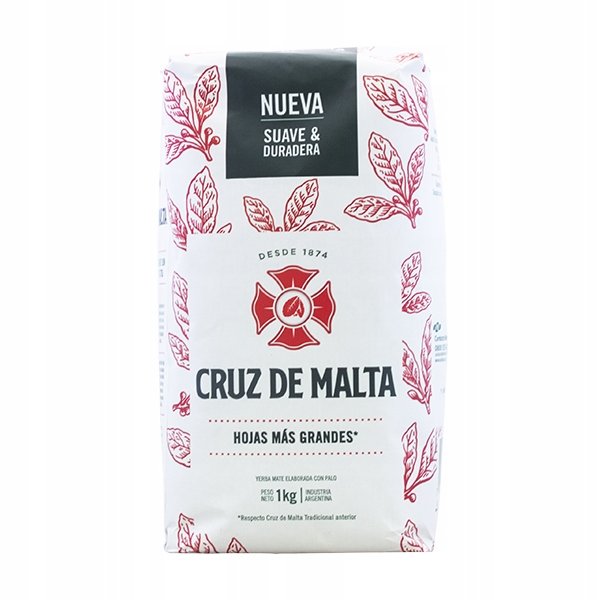 Yerba Mate Cruz De Malta Elaborada Klasyczna 1KG Tradycyjny Smak Argentyny