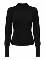 Swetry damskie - ONLY Damski sweter ONLKATIA L/S z wysokim dekoltem KNT NOOS, czarny, 3XL - miniaturka - grafika 1