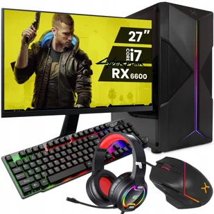 Zestaw Komputer Do Gier Intel i7 16GB 512GB SSD+500GB HDD RX 6600 Windows 10 + Monitor 27&amp;quot; - Zestawy komputerowe - miniaturka - grafika 1