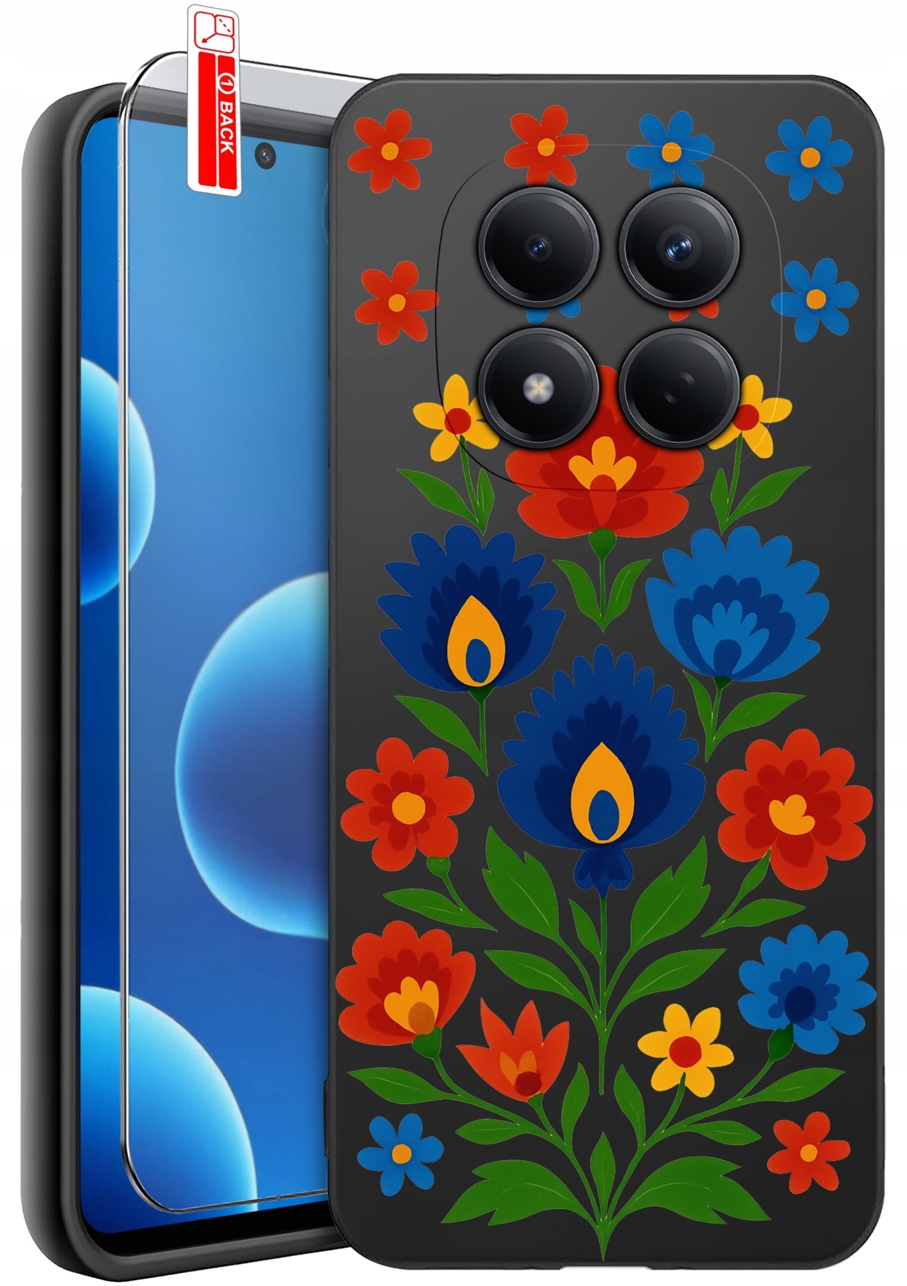 krainaGSM Etui Do Xiaomi Redmi Note 15 Pro 5G Wzory Silikonowe Matt Case + Szkło