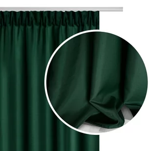 Zasłona gotowa na taśmie Viva 140x270 (zieleń butelkowa) - Zasłony - miniaturka - grafika 1