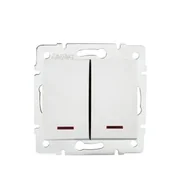 Wyłączniki światła i elektryczne - Kanlux Łącznik zwierny podwójny LED DOMO 01-1023-202 bi 24715 - miniaturka - grafika 1