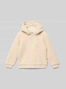 Bluza z kapturem z futerka z wyhaftowanym logo - Swetry dla chłopców - miniaturka - grafika 1