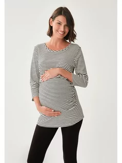 Bluzki ciążowe - Dagi Koszulka ciążowa w kolorze czarno-białym - grafika 1