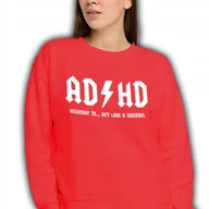 Bluzy damskie - Damska Czerwona Bluza Dresowa Na Prezent Ad Hd Highway To Zabawne Wzory - S - miniaturka - grafika 1