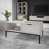 Ławy i stoliki kawowe - Stolik kawowy z półką i szufladami SKIEN 80 cm kaszmir & czarny - miniaturka - grafika 1