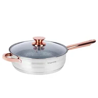 Patelnie - Patelnia marmurkowa non-stick na indukcję z pokrywką Konighoffer Bari 24 cm - miniaturka - grafika 1