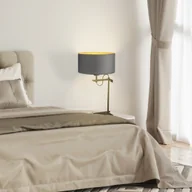 Lampy stojące - Czarna lampka nocna na stolik nocny ALASKA GOLD w stylu skandynawskim - miniaturka - grafika 1