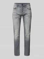 Spodnie męskie - Jeansy o kroju slim fit z efektem znoszenia - miniaturka - grafika 1