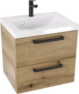 Szafki łazienkowe - Szafka z umywalką typu loft 50 ATH DC - Drewnodekor mat- Uchwyt Czarny Mat - miniaturka - grafika 1