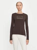 Bluzki damskie - EA7 Emporio Armani Bluzka 8NTT51 TJDQZ 1755 Brązowy Regular Fit - miniaturka - grafika 1