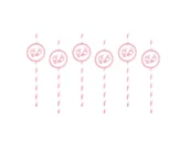 Słomki do napojów - Słomki różowe na baby shower - 6 szt. - miniaturka - grafika 1