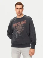 Bluzy męskie - Mustang Bluza Auburn 1015638 Czarny Oversize - miniaturka - grafika 1