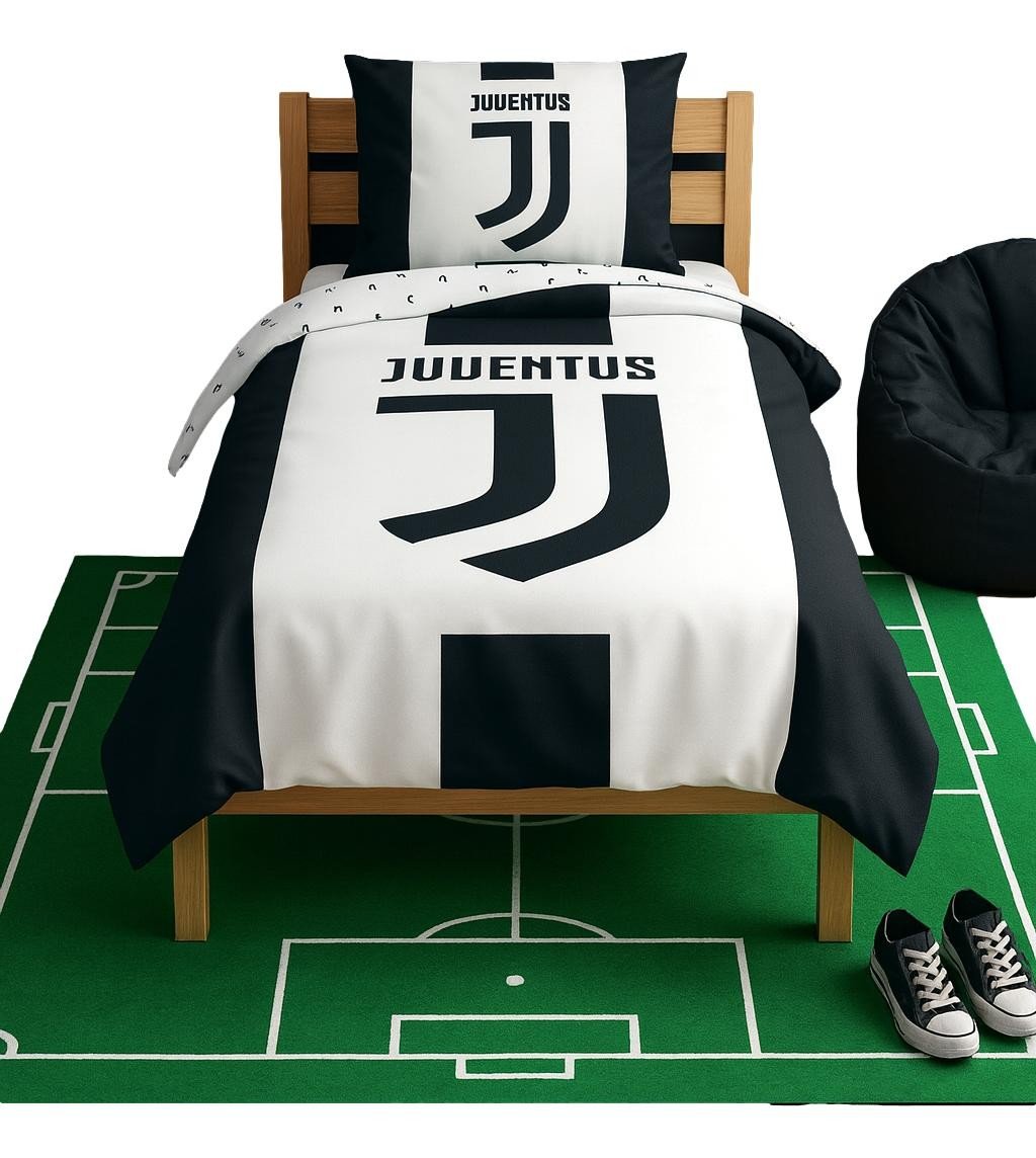 Pościel Juventus 140x200 Sportowa piłkarska dla dziecka młodzieżowa